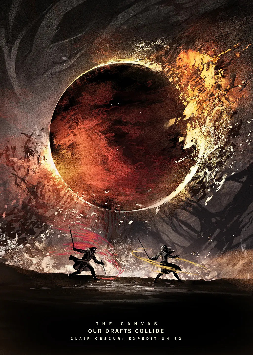 Epic Duel Maelle vs Verso metal poster artwork